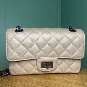 CHANEL Iridescent Light Beige 224 Mini Flap Bag